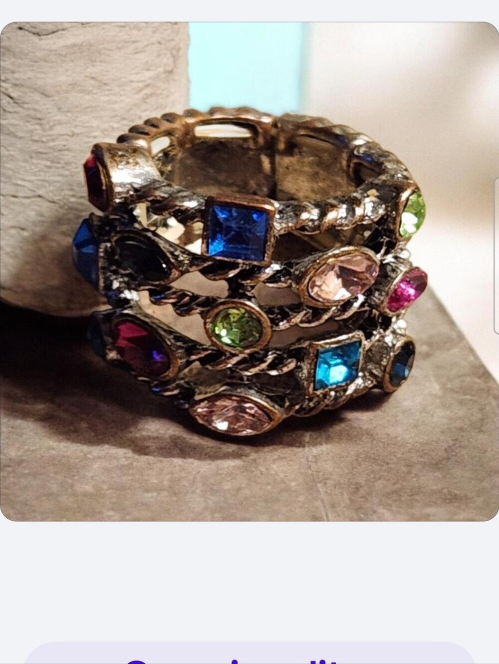 Multicolor Crystal Ring● Stretchy Band■ Read Below